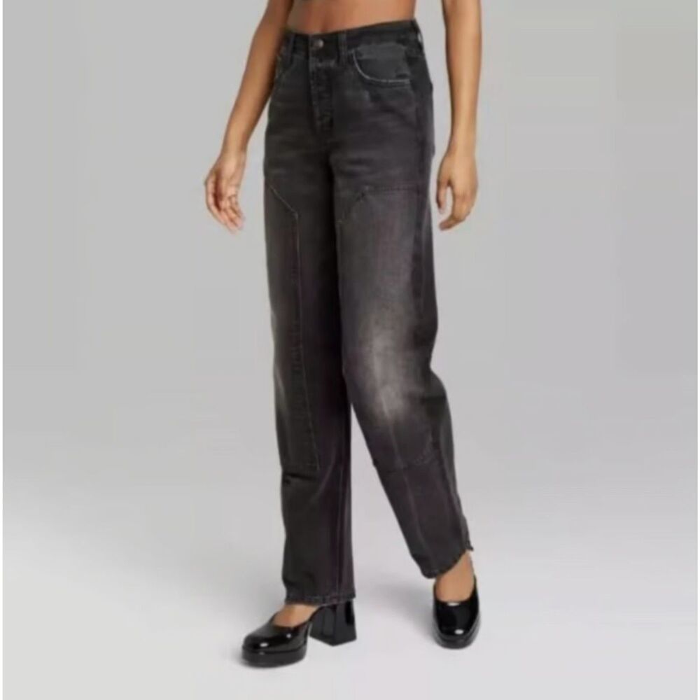 Wild Fable Women's High-Rise Straight Jeans Button Fly- Size 2 Juniors
